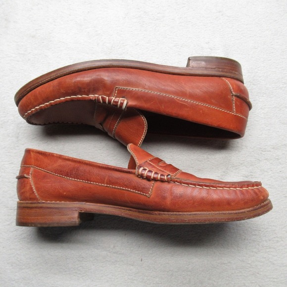 Kinney Loafers Shoes Men 10 D Brown Leather Penny Moc Toe Saddle Brazil Made VTG main image 16